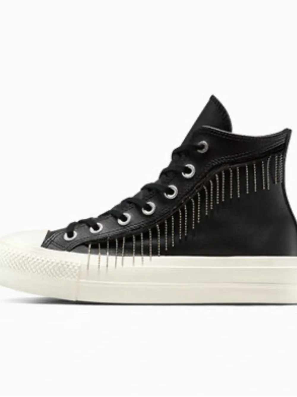 Black High-Top Sneaker with Ivory Sole